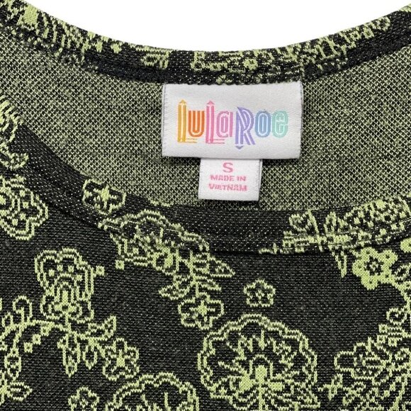 LULAROE "Simply Comfortable" Dress Size Small Green Black A-Line Hi-Lo Stretch - Picture 5 of 15